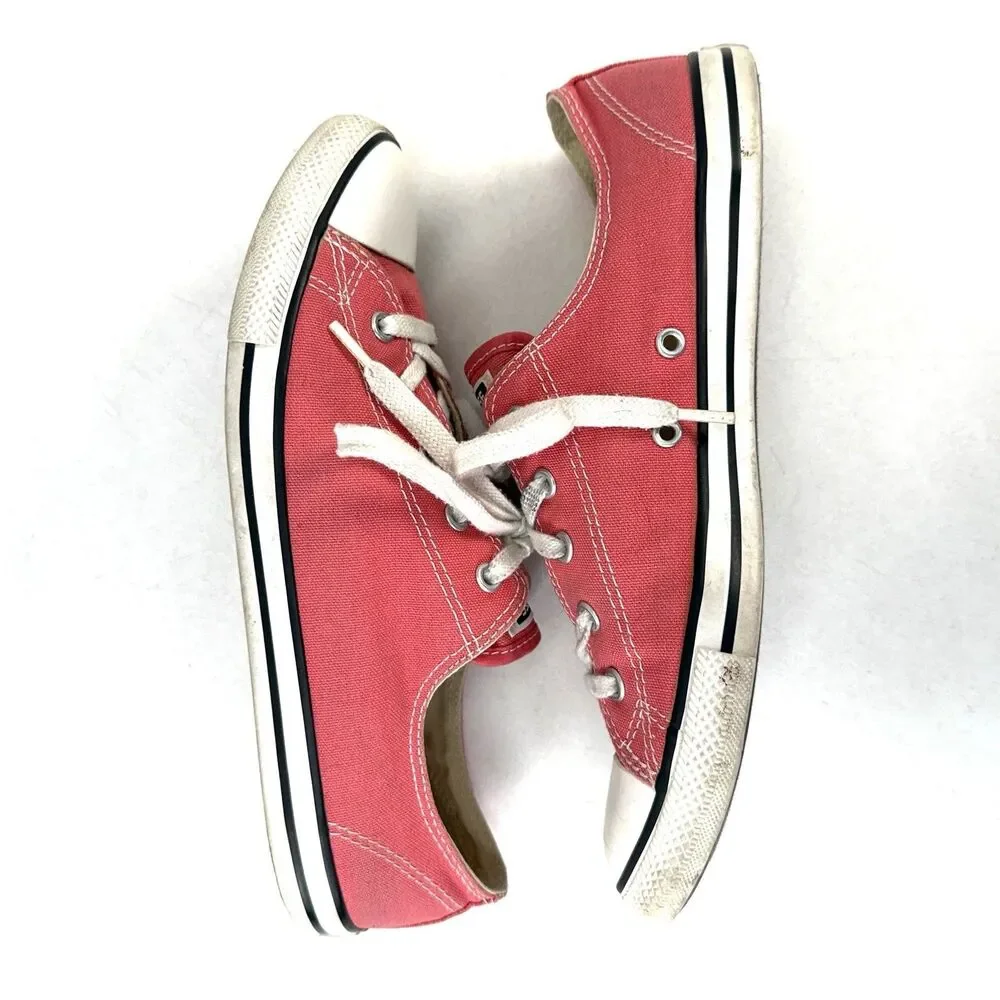 Converse All Star Low Top Pink Lace Up Sneakers Tennis Shoes Women 9 Men 7